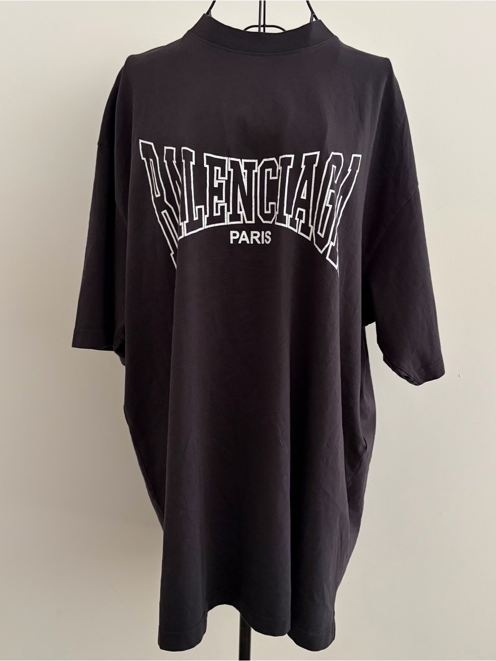 Balenciaga Vintage Cotton Oversized Black Logo T Shirt